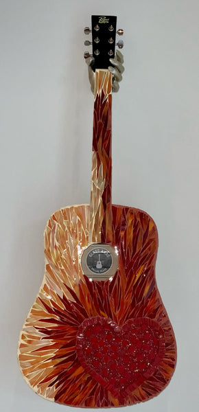 Heart Of Glass - Glass Art Guitar Sculpture