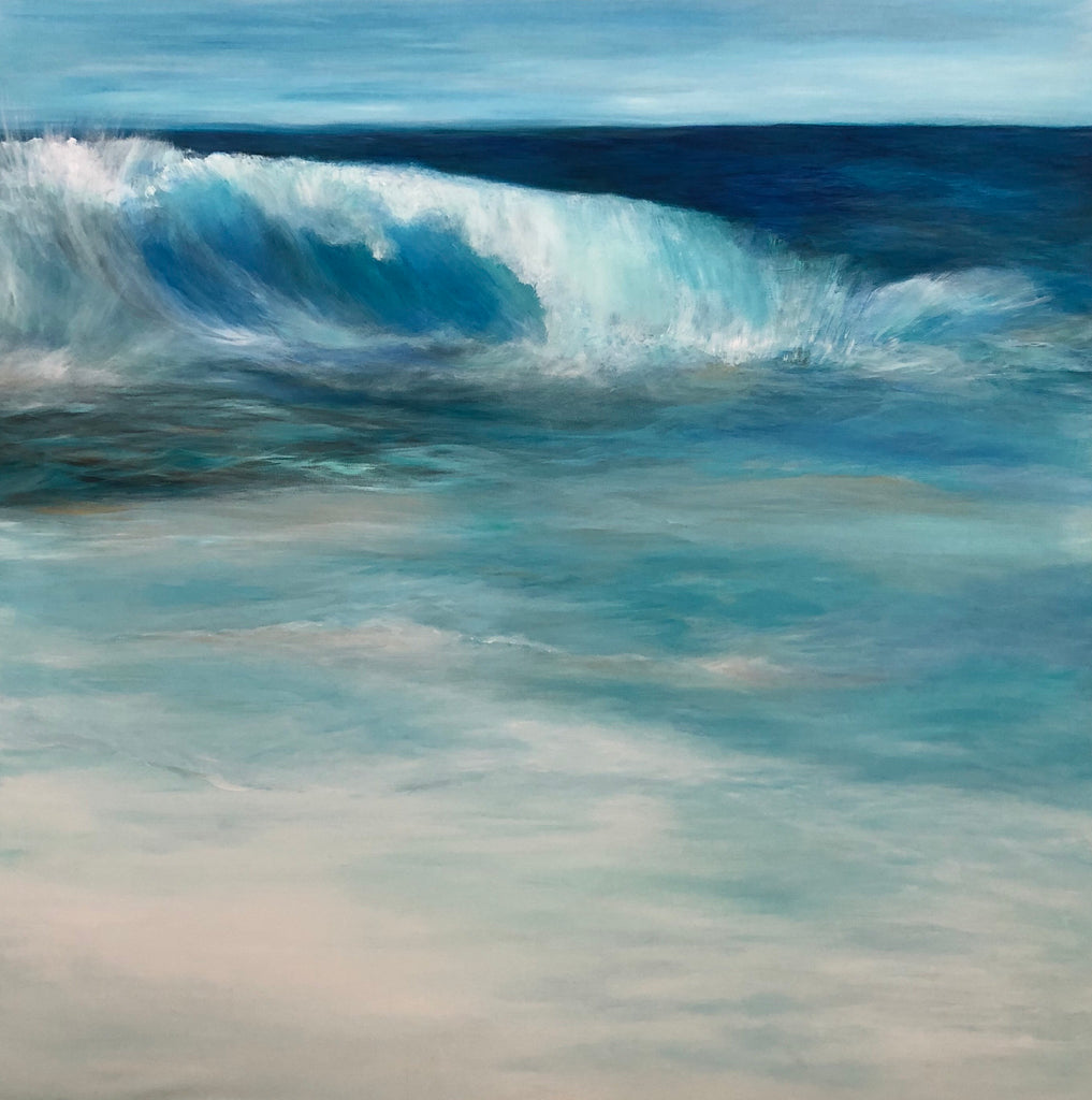 Large Beach Ocean Painting of Key Biscayne