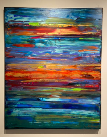 Colorful Abstract Sunset Painting